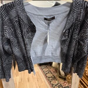 Express Black and Gray Patterned Cardigan